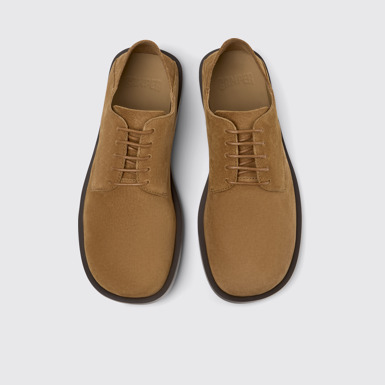 Overhead view of Don Brown Nubuck Leather Shoes for Men.