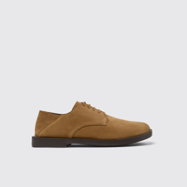Side view of Don Brown Nubuck Leather Shoes for Men.