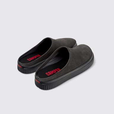 Back view of Peu Roda Gray Nubuck Sandals for Men.
