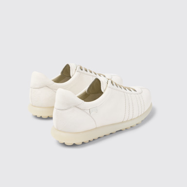 Back view of Pelotas White Leather Men's Shoes.