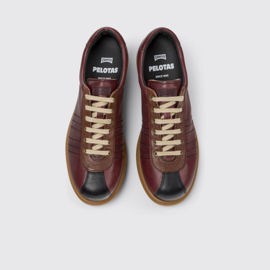 Overhead view of Pelotas Multicolor Leather Shoes for Men.