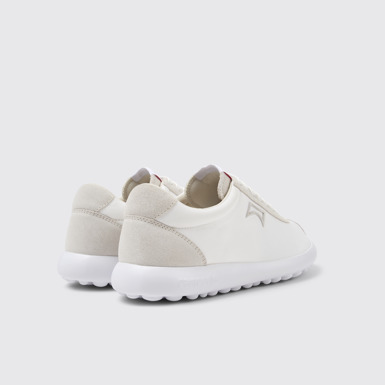 Back view of Pelotas XLite White Recycled PET and Nubuck Men's Sneakers.