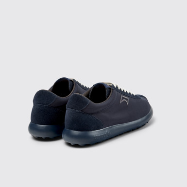Back view of Pelotas XLite Blue Recycled PET and Nubuck Men's Sneakers.