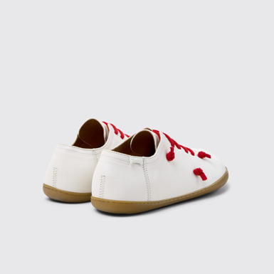 Back view of Twins White Vegetable Tanned Leather Shoes for Men.