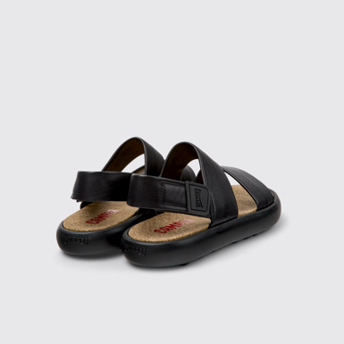 Back view of Pelotas Flota Black Leather Men's Sandals.
