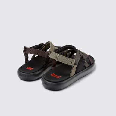 Back view of Twins Multicolor Recycled PET Sandals for Men.