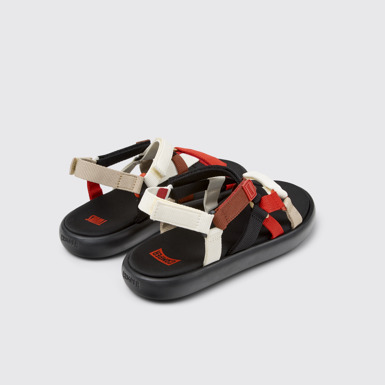 Back view of Twins Multicolor Recycled PET Sandals for Men.