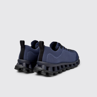 Back view of Camper x SUNNEI - PELOTISSIMA Blue and Black Textile Sneakers for Men.