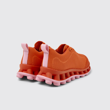 Back view of Camper x SUNNEI - PELOTISSIMA Pink, Orange and Red Textile Sneakers for Men.