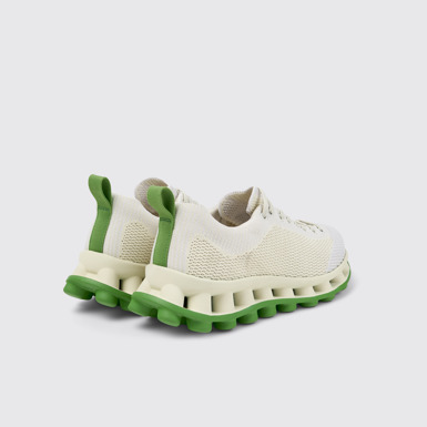 Back view of Camper x SUNNEI - PELOTISSIMA White and Green Textile Sneakers for Men.