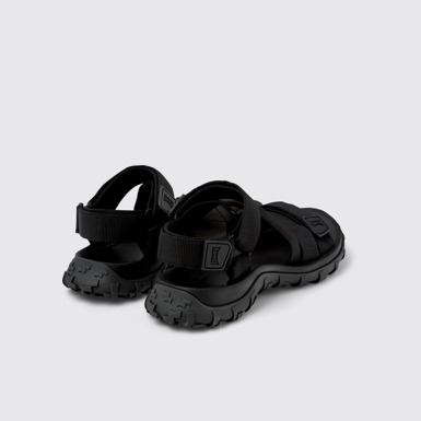 Back view of Drift Trail Sandal Black Recycled PET Sandals for Men.
