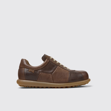 Side view of Twins Brown Leather Shoes for Men.