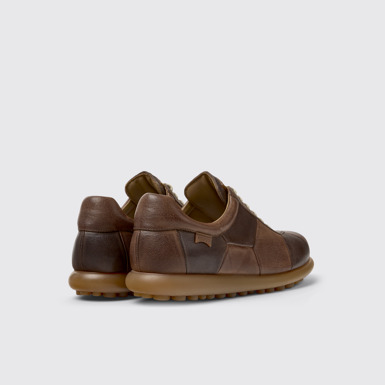 Back view of Twins Brown Leather Shoes for Men.