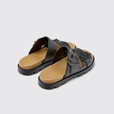 Back view of Brutus Sandal Black Synthetic Sandals for Men.