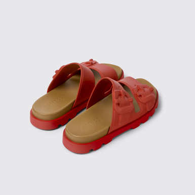 Back view of Brutus Sandal Red Synthetic Sandals for Men.