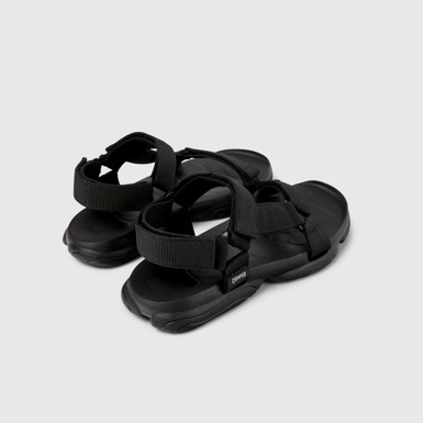 Back view of Karst Sandal Black Recycled PET Webbing Sandals for Men.