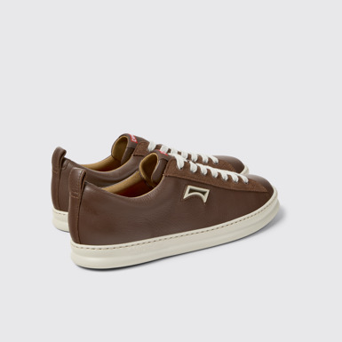 Runner Sneakers de piel y nobuk marrones para hombre.