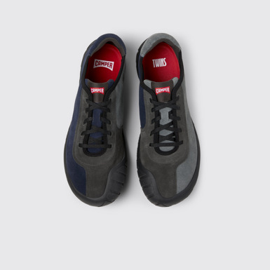 Overhead view of Twins Multicolor Nubuck Sneakers for Men.