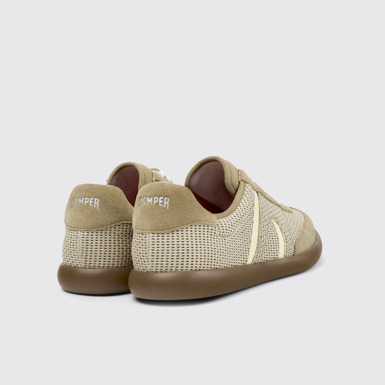 Back view of Pelotas Soller Brown Textile and Nubuck Leather Sneakers for Men.