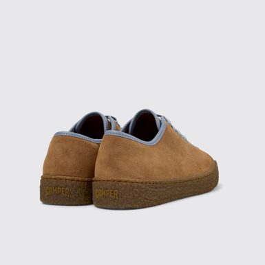 Back view of Peu Terreno Brown and Blue Suede and Leather Shoes for Men.