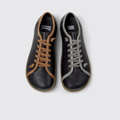 Overhead view of Twins Multicolor Leather Shoes for Men.