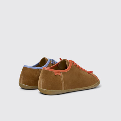 Back view of Twins Multicolor Suede and Leather Shoes for Men.