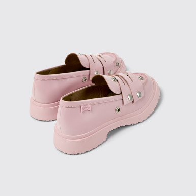 Back view of Twins Pink Leather Moccasins for Men.