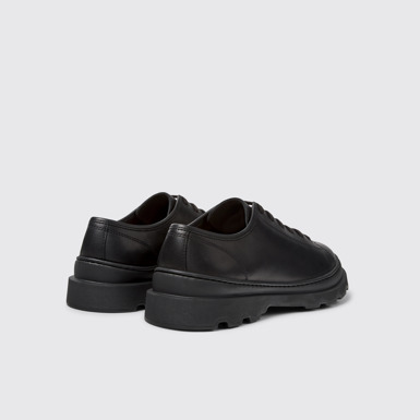 Back view of Brutus+ Black Leather Shoes for Men.