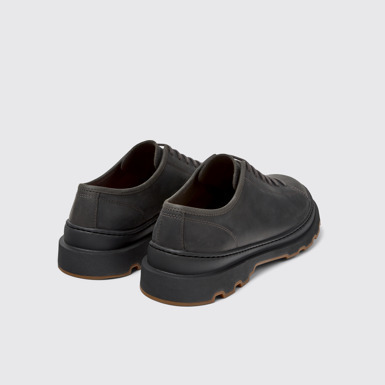Back view of Brutus+ Gray Nubuck Shoes for Men.
