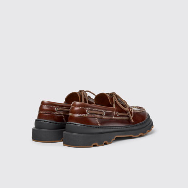 Back view of Brutus+ Brown Leather Moccasins for Men.