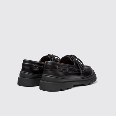 Back view of Brutus+ Black Leather Moccasins for Men.