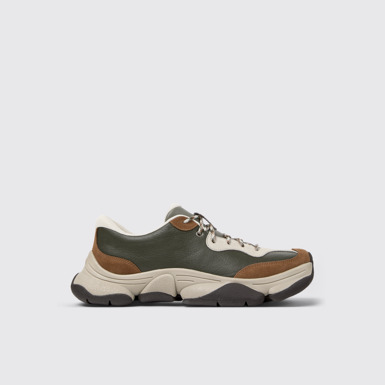 Side view of Karst 2 Multicolor Leather and Nubuck Sneakers for Men.