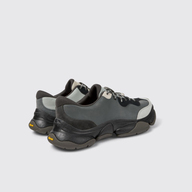 Back view of Twins Multicolor Leather and Nubuck Sneakers for Men.