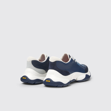 Back view of Twins Multicolor Leather and Nubuck Sneakers for Men.