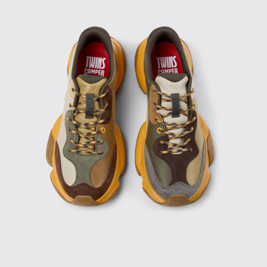 Twins Sneakers de piel y nobuk multicolor para hombre.