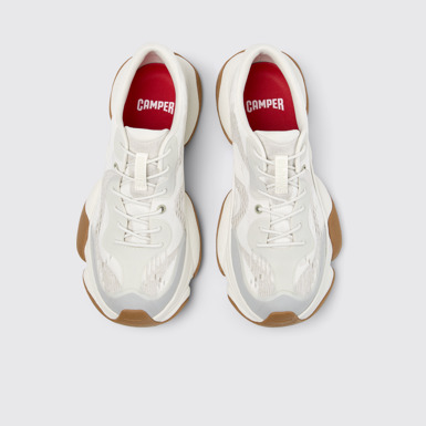 Overhead view of Karst 2 White Recycled Engineered Materials Sneakers for Men.