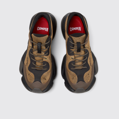 Overhead view of Karst 2 Brown Recycled Engineered Materials Sneakers for Men.