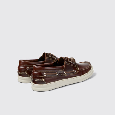 Back view of Runner Brown Leather Moccasins for Men.