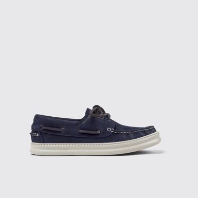 Runner Mocassins en cuir nubuck bleu Pour homme.