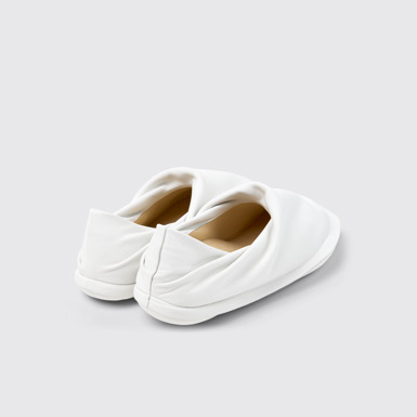 Back view of Camper x ISSEY MIYAKE - Peu Form White Leather Men's Shoes.
