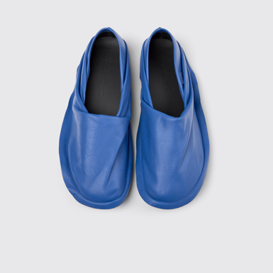 Overhead view of Camper x ISSEY MIYAKE - Peu Form Blue Leather Men's Shoes.