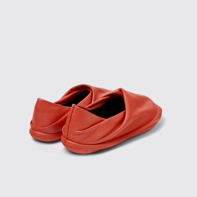 Back view of Camper x ISSEY MIYAKE - Peu Form Red Leather Men's Shoes.