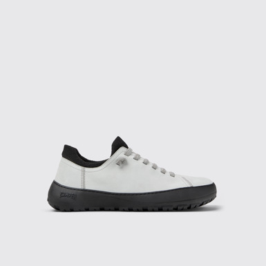 Side view of Peu Serra 360º Durable Gray Nubuck and Textile Sneakers for Men