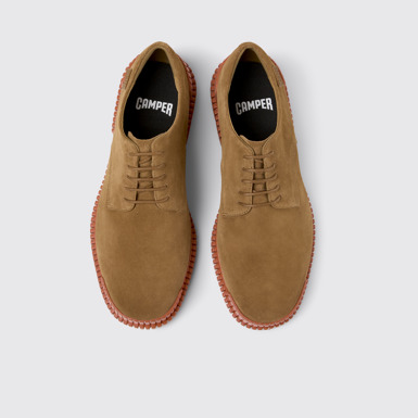 Pix Chaussures en cuir velours marron pour homme.