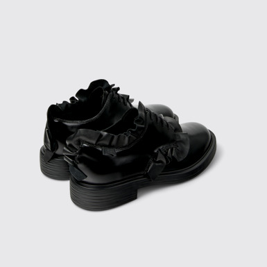 Back view of Dean Black Leather Shoes for Men.