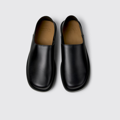 Overhead view of Don Black Leather Shoes for Men.