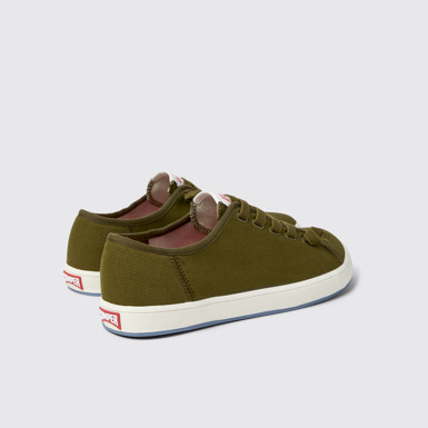 Back view of Peu Rambla II Green Textile Sneakers for Men.