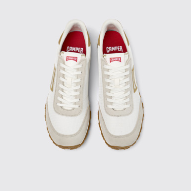 Overhead view of Drift Walk Multicolor Textile and Nubuck Leather Sneakers for Men.