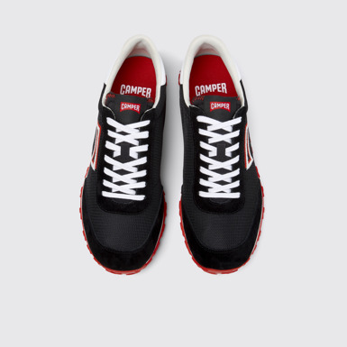 Overhead view of Drift Walk Multicolor Textile and Leather Nubuck Sneakers for Men.