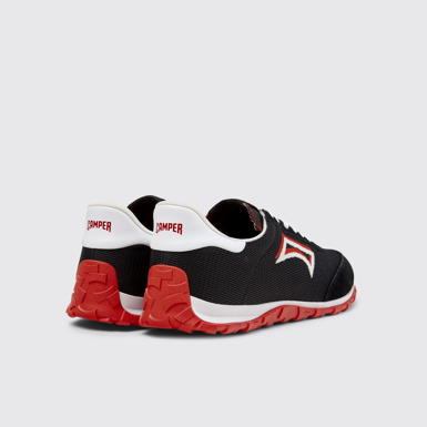 Back view of Drift Walk Multicolor Textile and Leather Nubuck Sneakers for Men.